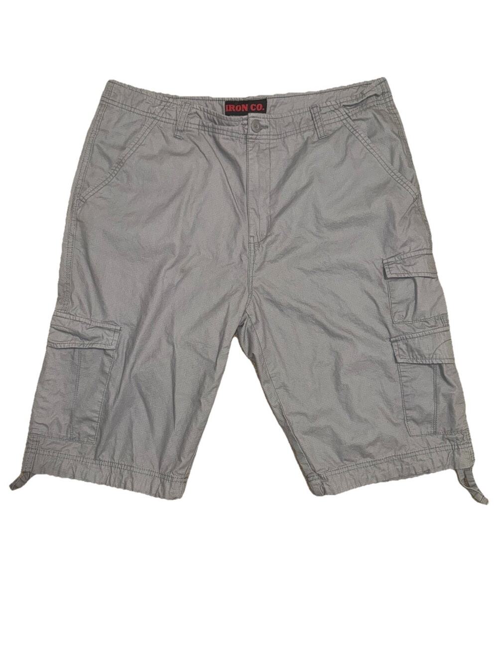 Iron Co Ripstop Cargo Shorts Men Size 38 Gray Utility Hiking Outdoor Lightweight